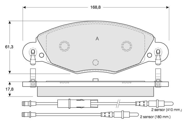 PROCODIS FRANCE Комплект тормозных колодок, дисковый тормоз PF1332